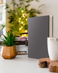 Close-up of laptop on table