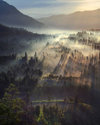 High angle view of landscape against sky