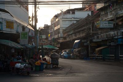 Road passing through city