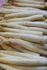 Full frame shot of asparagus for sale in market