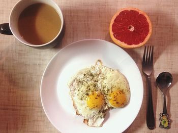 Directly above shot of food in plate