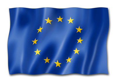 High angle view of flag against white background