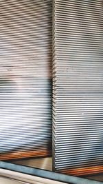 Close-up of stack of shutter