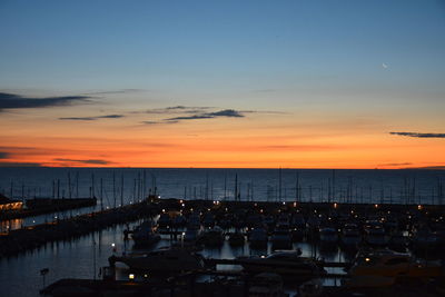 Scenic view of sea against sky at sunset