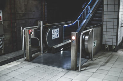 Illuminated subway station