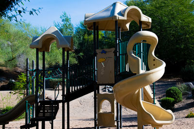 Gazebo in park against clear sky