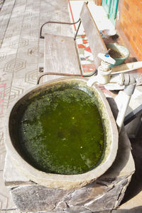 High angle view of food on table