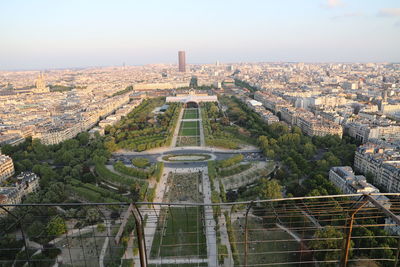Bird eye view of paris city from eiffel tower 