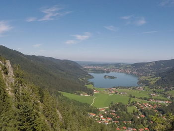 High angle view of landscape against sky