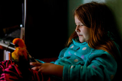 Portrait of a girl looking away