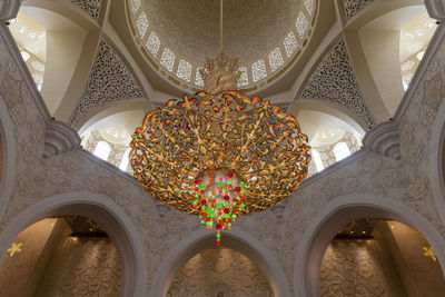 Low angle view of ornate ceiling in building