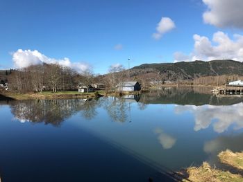 Reflection of clouds in lake