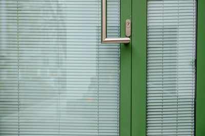 Closed door of house