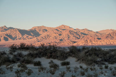 Scenic view of mountains against clear sky