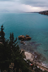 High angle view of sea against sky