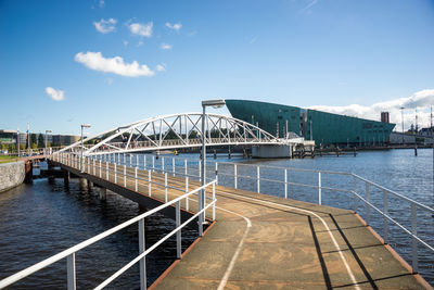 Bridge over river against sky, nemo, amsterdam 