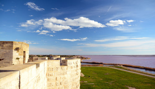 Fort at aigues-mortes against sky