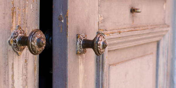 Close-up of closed door