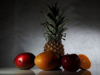 Close-up of various fruits on table