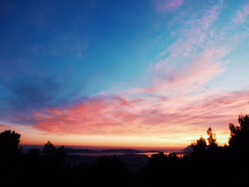 Scenic view of dramatic sky during sunset