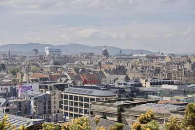 Edinburgh city skyline on bright day