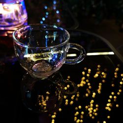 Close-up of wine glass on table