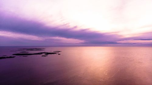 Scenic view of sea against sky at sunset