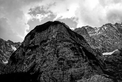 Low angle view of mountains against sky