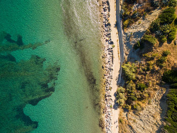 High angle view of sea shore