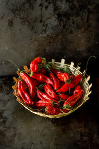 Close-up of red chili peppers