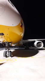 Close-up of airplane at airport