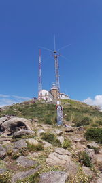 Wind turbines on landscape