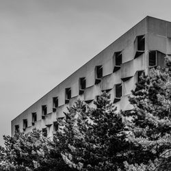 Exterior of modern building against clear sky. belcagom, gent, belgium.