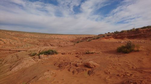 Scenic view of desert against sky