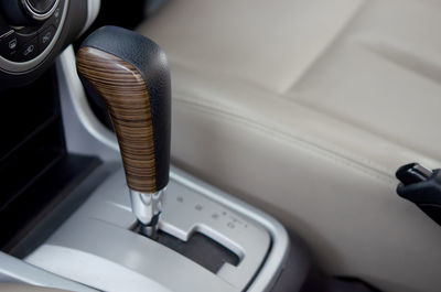 High angle view of gearshift