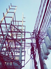 Low angle view of built structure against blue sky