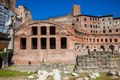 Ancient ruins of the market of trajan thought built in in 100 and 110 ad in rome