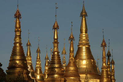 View of temple building against clear sky