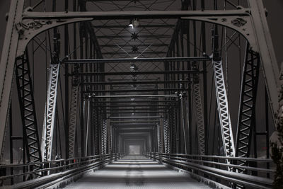 Pedestrian bridge in snow in harrisburg, pa  monochrome photography