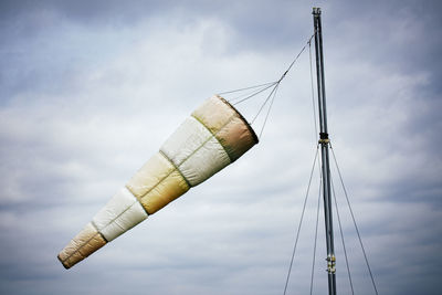 Low angle view of sailboat against sky