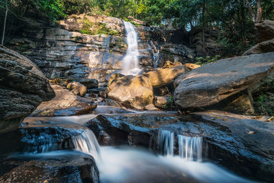 Scenic view of waterfall