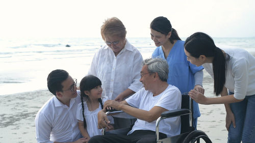 Group of people on beach