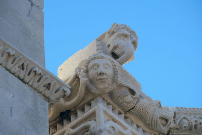 Low angle view of statue against clear sky