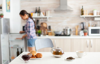 Close-up of food on table