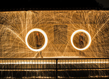 Person spinning wire wool