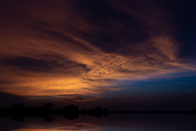 Scenic view of dramatic sky during sunset