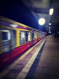 Train at subway station