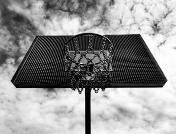 Low angle view of basketball hoop against sky