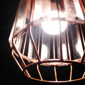 Low angle view of illuminated light bulb