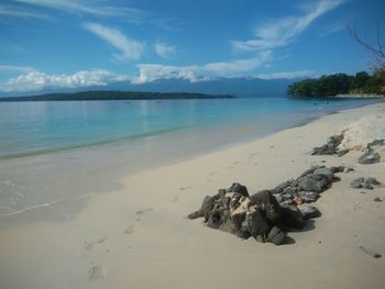 Scenic view of beach against sky